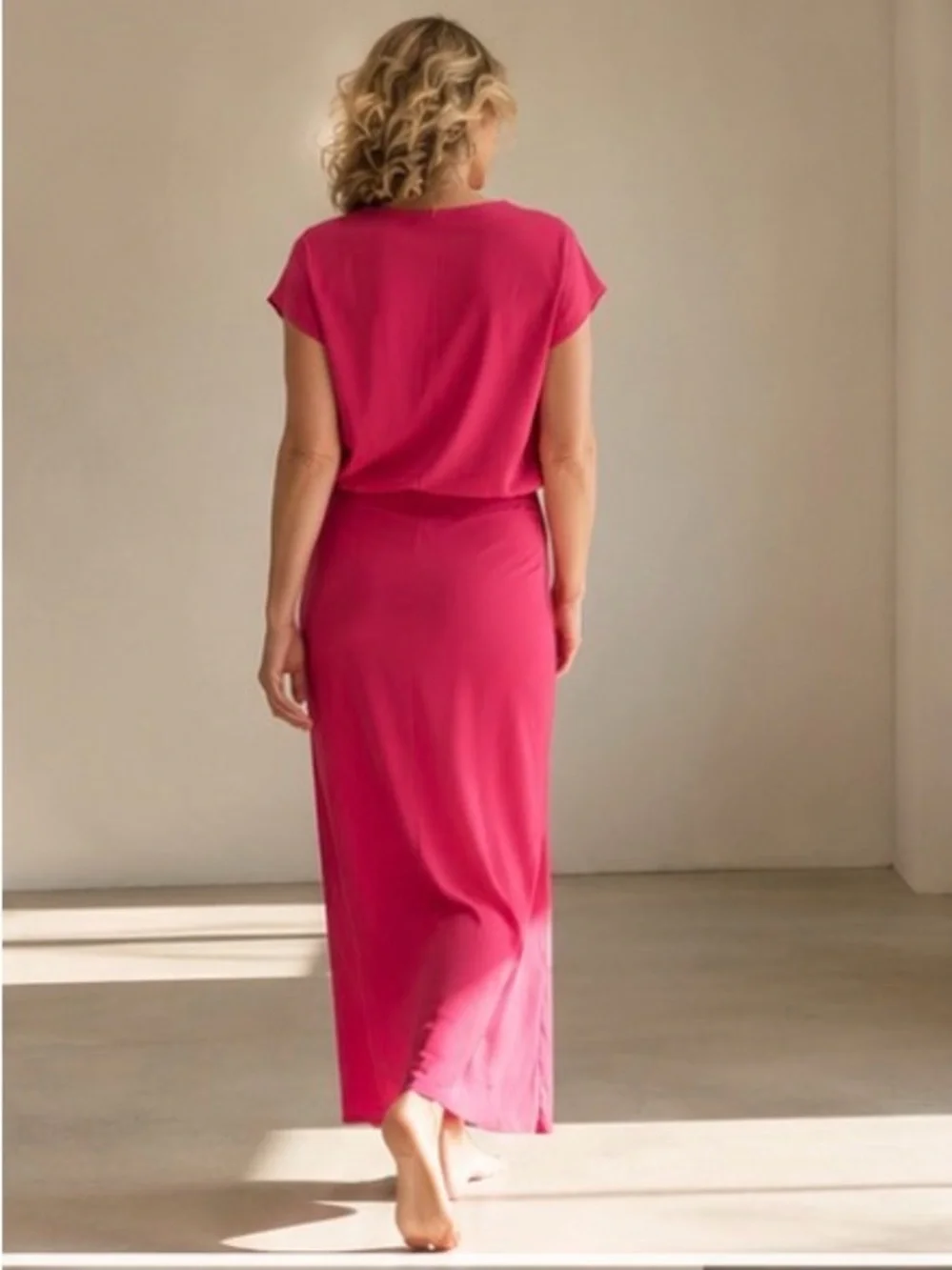 Peter Cohen New York Fuchsia Pink Tie-Waist Maxi skirt top set formal wow - Picture 2 of 10